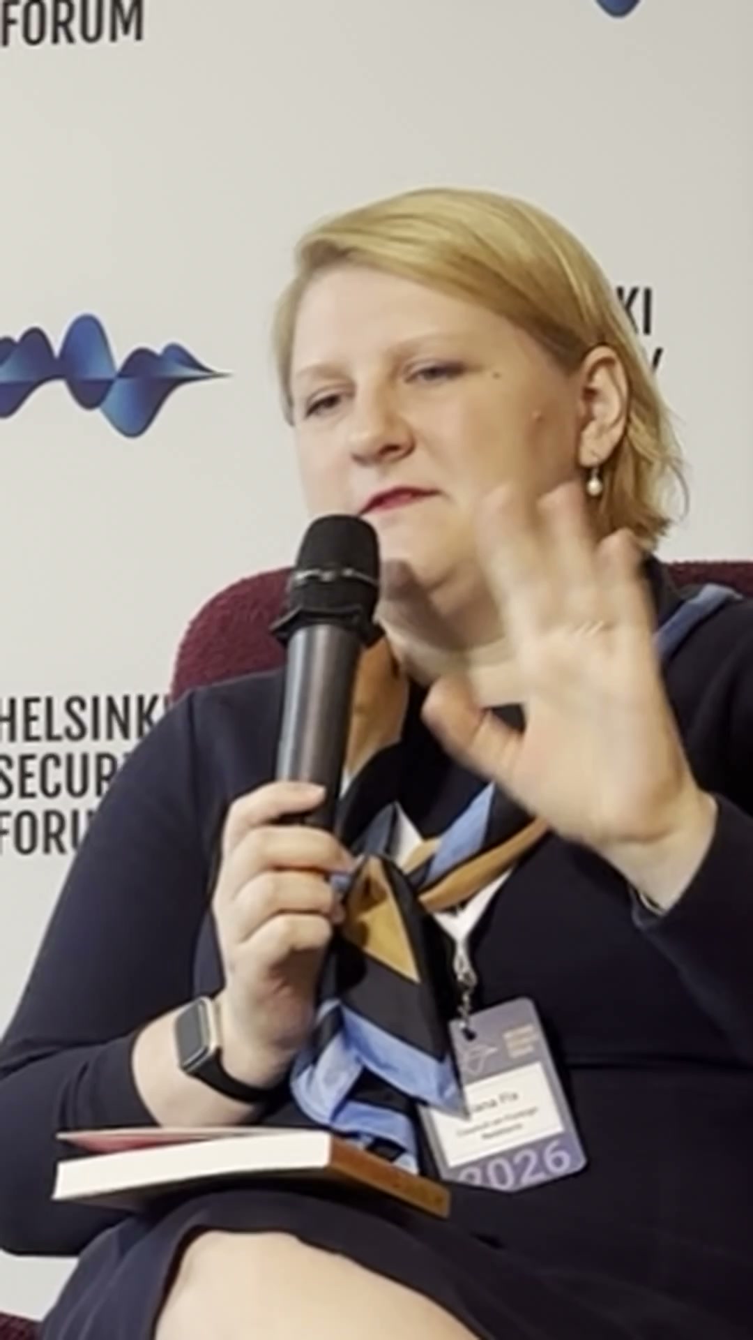 Liana Fix speaking at the Helsinki Security Forum